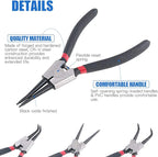 Glarks 4 Piece 7-Inch Internal/External Snap Ring Pliers Set