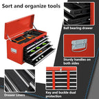 13 Drawers Tool Chest with Wheels,Large Capacity Tool Storage Cabinet with Tool Box, Locking Mechanical Tool Cart with Liner,Suitable for Garages, Warehouses-Black&Red