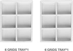 Frebeauty Small Jewelry Tray Set,Stackable Velvet Jewelry Organizer Tray,Mini Jewelry Drawer Organizer,Drawer Inserts,4.92 x 3.74 x 0.9 Inches,6 Grid Earring Organizer for Women(Set 2,White)