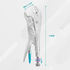 DURATECH 7-Inch Locking Pliers, Premium Cr-V Construction, Curved Jaw Locking Pliers with Wire Cutter, Fit for Clamping Twisting Welding