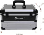ELIAUK Tool Box Hard Case Tool Organizer Storage Cabinet Carry Case Tool box with Drawers(Silver)
