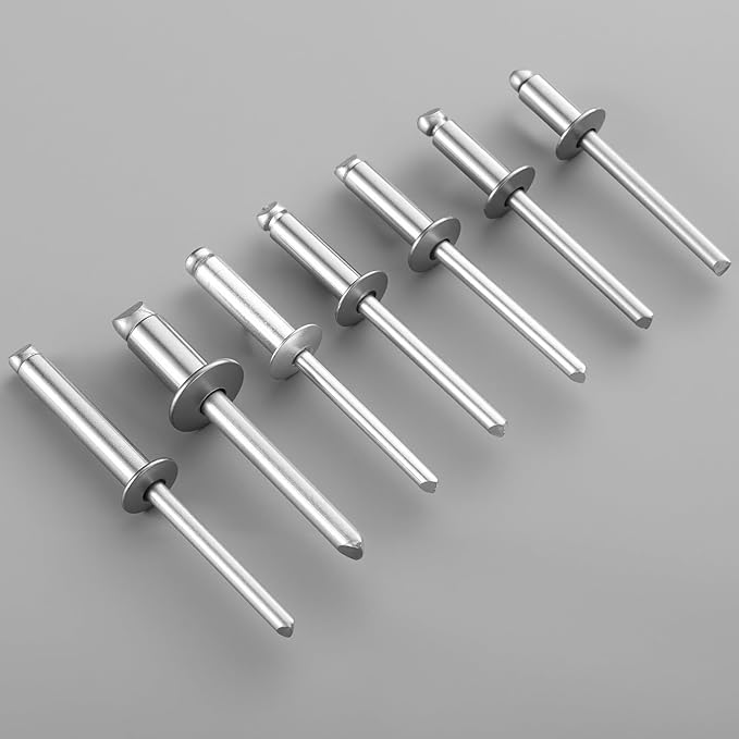 450pcs 1/8" x 1/4" Aluminum Blind Rivets, 3.2 x 6mm Pop Rivets,Rivets for Metal,Silver