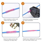 200 Pcs Blue Heat Shrink Butt Connectors, 16-14 AWG Waterproof Electrical Crimp Terminal Splice Wire Connectors for Marine, Automotive, Cable, Wiring