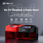 AlgoLaser 10W Laser Engraver Machine: Portable & Smart with 3.5" Touch Screen, Hand Drawing/Wireless/SD Card/Offline Engraving, AlgoOS 2.0 Self Developed System for Wood, Acrylic, Leather