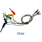 12 PCS Test Hook Clips to Breadboard Male or Female Jumper Wires Soft Flexible Silicone Test Leads for Electrical Testing
