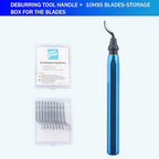 Deburring Tool with 10 High-Speed Steel Blades – Ideal for 3D Printing, Metal, Resin, Copper, Plastic, PVC Pipes, Aluminum, and Wood – Precision Burr Remover with Ergonomic Handle
