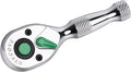 1/4 Inch Drive Ratchet Wrench, 1/4 Ratchet Wrench, 1/4 Drive Stubby Ratchet Socket Wrench, 72-Tooth, Reversible Cr-Mo Colorful Head, Chrome Steel - 3.54''/9cm