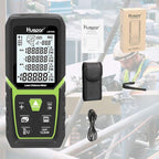 Huepar Laser Distance Measure 165Ft with Li-ion Battery & Electric Angle Sensor, Backlit LCD Laser Measure Ft/in/M with High Accuracy Multi-Measurement Modes, Pythagorean, Distance, Area&Volume-LM50A