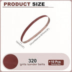 HARFINGTON 1/2 x 18 Inch Sanding Belts, 10 Pcs 320 Grits Aluminum Oxide Abrasive Belt Sander File Belt for Woodworking, Metal Polishing, Knife Sharpener