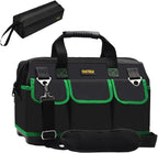 22 Inch Tool Bag With Molded Base and Comfortable Shoulder Straps, Waterproof Wide Mouth Tool Kit, Tool Storage Package For Men/Women (Green22IN)