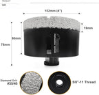SHDIATOOL Diamond Core Drill Bits, Diameter 4-inch Tile Hole Saw, Driling Depth 35mm for Porcelain Ceramic Marble Nature Stone 5/8"-11 Thread