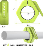 Barbell Clips (Pair), Barbell Clamps, Quick Release Olympic Barbell Clamps with Anti Slip TPR Grip, Barbell Collars for Secure Weightlifting & Powerlifting (Black) (MAG, Green)