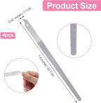4 Pcs Diamond Deb Nail File Metal Nail File With Sharp Pointed Tip, Stainless Steel Nail Filer Metal Nail Files For Natural Nails Double Sided Manicure Pedicure Toenails Tools For Salon Home (Large 2)