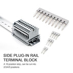 10 Pcs EB10-6 Terminal Bridge Connector, DIN Rail Side Plug-in Terminal Block, External Bridge Jumpers, Compatible with UK5N & UK2.5B