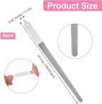 Diamond Deb Nail File 4 Pack Double Sided Fingernail Files for Natural Nails, Stainless Steel Toenail File with Sharp Pointed Tip, Professional Fine Grit Finger Nail Files for Women Men Girls (6in)
