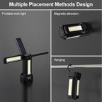 13200mAh Rechargeable Solar Work Light with Folding Stand and Carrying Bag, AODOO 8000 Lumen Stepless Dimmable, White/Warm/Nature White/RED(SOS) with Detachable Tripod (Black) (Black(no Tripod))
