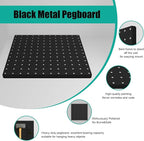 Peg Board, 4 Pack Metal Pegboard Panels Black Pegboards Wall Organizer with Bent Frame Large Heavy Duty Peg Board for Walls Home, Garage Tool Storage, Office Organization, Craft Room, Kitchen