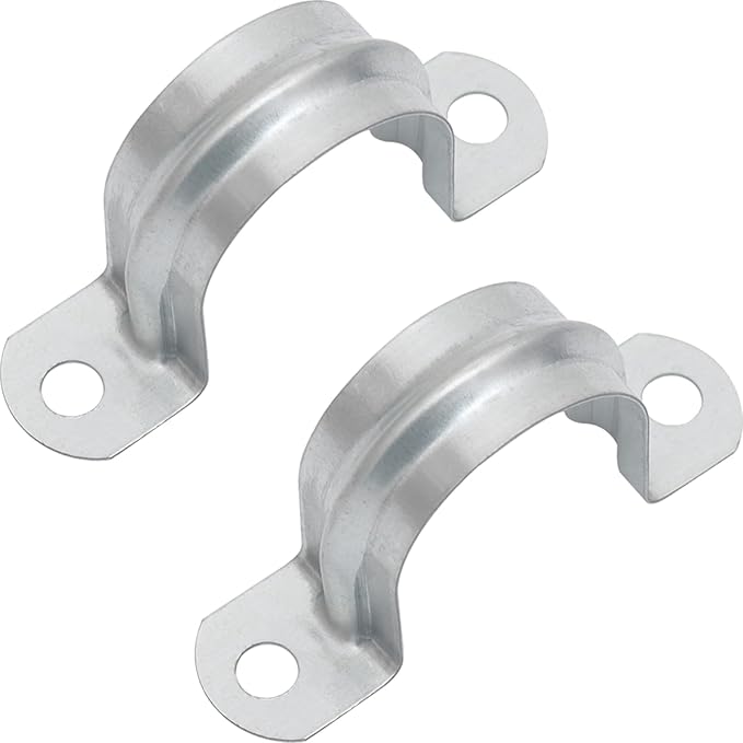30 PCS 1-9/16 Inch Reinforced Rigid Pipe Strap, 2 Holes U Bracket Cable Clamp Hanger, Zinc Coated Tension Tube Clip, Conduits Strap Clamps for Pipe Fixing on Various Surfaces, 30 PCS(40 mm)