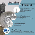Wire Brush for Drill, 3pcs 4 Inch Wire Wheel Brush Cup Set, 0.012 Inch Coarse Carbon Steel Crimped Wire Wheel Brush with 1/4-Inch Hex Shank for Rust Removal, Clean Paint ,Corrosion