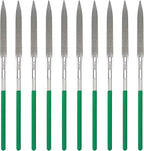 10PCS Diamond Files Half Round Set,Precision Needle File Set,Super Hard Black Nickel Coated Alloy File,Diamond Coated Files for Filing Metal,Ceramic,Stone,Jewelry,Glass.120 Grit,5×180mm