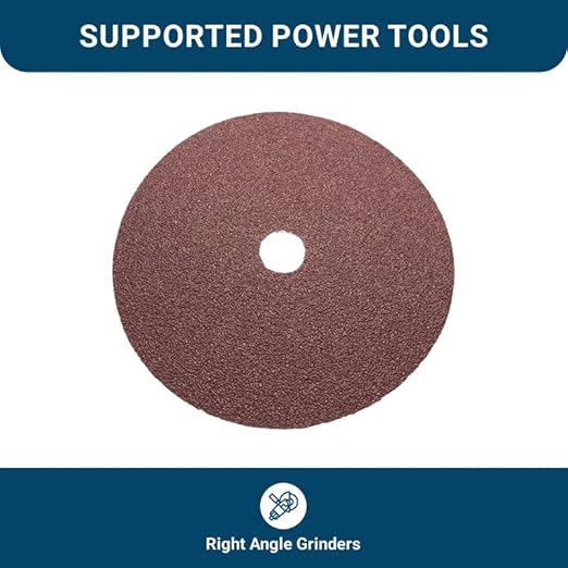 Benchmark Abrasives 7 Inch Sanding Discs Aluminum Oxide Resin Fiber Grinding Disc for Grinding, Stripping on Wood, Fiberglass, Steel, Metal, 7/8" Arbor Angle Grinder Sanding Disc, 25 Pack - 36 Grit