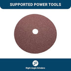 Benchmark Abrasives 7 Inch Sanding Discs Aluminum Oxide Resin Fiber Grinding Disc for Grinding, Stripping on Wood, Fiberglass, Steel, Metal, 7/8" Arbor Angle Grinder Sanding Disc, 25 Pack - 50 Grit