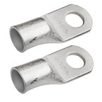 SELTERM 2pcs 4/0 AWG 1/2" Stud Tinned Copper Wire Lugs, Ring Terminals, Battery Cable Ends, 0000 Gauge Ring Terminal Connectors, UL Marine Grade Electrical Terminals
