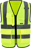 A-SAFETY hi viz reflective safety vest for men, Yellow