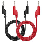 Sumnacon 2Pcs Banana to Banana Plug Test Leads - Stackable 4MM Banana Plug Test Cables, Multimeter Clip Wires for Electrical Testing 1000V/15A
