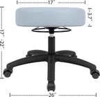 Chair Master 17" Round Vinyl Fabric Stool, Table Height, 360 deg Level Activation, Heavy Duty, Lab, Medical, Garage, Home, Spa, Cleanroom (Self Braking, Gray)