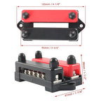12V 12x8# Power Distribution Terminal Block Battery BusBar Set Negative/Positive Insulated Busbar for Auto Marine Car Trailer RV Boat Motorcycle UTV ATV