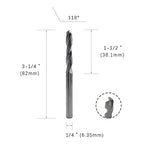 LU&MN 1/4" Solid Carbide Jobber Drill Bits with Straight Shank and 118° Point Angle, Made from K20 Tungsten Carbide,Applications: for Stainless Steel Alloy Metal, 12-Piece