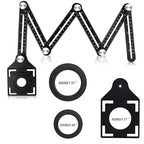 Angzhili 1 Pack Multi Angle Measuring Ruler,Aluminum Alloy Multi-Function Angle Ruler,6 Section Ceramic Tile Opening Locator, Angle Measurement Tool,Band Hole Locator
