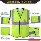 Reflective Safety Vests for Men Women with 4 Pockets and Adjustable Front,Mesh High Visibility Construction Vest
