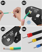 Lytool Ferrule Crimping Tool Kit AWG28-5 (0.08-16mm²), Wire Ferrule Crimper, Self-Adjustable Ratchet Wire Square Jaw Crimping Pliers for Wire Ferrules Terminals