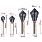 4PCS Cobalt Single End Countersink Drill Bits Set, TiAlN Coated 90 Degree Heavy Duty M35 Countersink Chamfer Tool for Metal, Stainless Steel, Copper, Wood, 2-5, 5-10, 10-15, 15-20MM