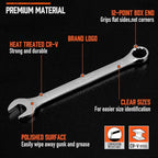 HORUSDY 12-Piece Metric Wrench Set | Combination Wrench Set with Organizer | 12 Point | 8mm - 19mm | Chrome Vanadium Steel
