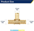 1/2" PEX Tee Brass Pipe Fitting (10Pack) - Anti-Corrosion, Lead-Free, 5 Year Warranty, Multiple Certifications, Easy Installation for Plumbing Repairs and Home DIY