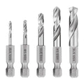 COMOWARE Stubby Drill Bit Set for Metal, 5pcs HSS M2 Short Length Drill Bit with 1/4-Inch Quick Change Hex Shank