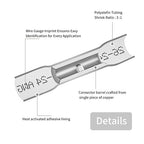 26-24 AWG Heat Shrink Butt Connectors - 100Pcs White Insulated Waterproof Electrical Marine Automotive Wire Splice Connector Crimp Wiring Terminals