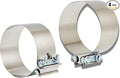 Butt Joint Band Clamps,Exhaust Muffler Clamp Exhaust Pipe Clamps Sleeve Stainless Steel (4, 6'')