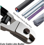 Steel Wire Cutters Heavy Duty 8-Inch Cable Cutting Pliers Wire Rope Cutter Sharp Stainless Steel Cable Cutters 5/32" Comfortable Safety Spring-loaded Handle One-Handed Bike Cable DIY Projects