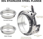 2 Pack 3 Inch V Band Clamp Kits - Quick-Release with Male/Female Flanges, 304 Stainless Steel, Leak-Resistant Interlocking Design for Exhaust, Turbo, Downpipe, Intercooler Piping (2, 3.0in)
