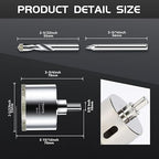 2-5/32inch | 55mm Diamond Hole Saw with Center Drill bit and Diamond-Coated Center Drill bit for Ceramic Glass Marble Fiberglass Granite and Porcelain Tiles by CENYB