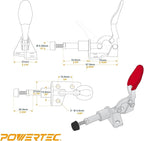 POWERTEC 6PK Toggle Clamp, 100lbs Holding Capacity, 301A Quick Release Push Pull Clamp for Woodworking Jigs and Fixtures, Pocket Hole Jigs, Welding, Crosscut Sled, CNC (20323-P3)