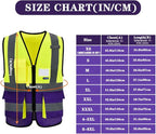 safety vest purple and yellow