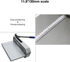 Guillotine Sheet Metal Cutter, Heavy Duty Metal Plate Cutter Tool, Manual Metal Cutting Shear Machine for Steel Aluminum Copper Sheet PCB Board 12.4in Cutting Width 0.08in Max Cutting Thickness
