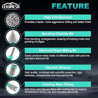 Tile Hole Saw Kit for Porcelain - (6/8/10/35/50/65mm+Finger Bit+Drilling Milling +Chamfer Bit+Adapter+Tile Blade) Diamond Drill Bits for Ceramic Marble Brick Granite,5/8"-11 Thread