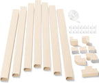 126in Cord Hider Kit, ZhiYo Wire Hiders for TV on Wall, Paintable Cable Management Kit, Wire Cover for Wall Mount TV, Beige Cable Raceway, Cord Cover Wall Wire Management Kit, 8xL15.7in W1.18inH0.67in