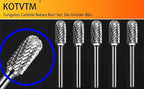 Carbide Burr Set 1/4" Shank SC-5 Die Grinder Bits Tungsten Double Cut Burr Bits (1/2" Cutter Dia X 1" Cutter Length) for Die Grinder Kits Metal Grinding Drilling Polishing (5pcs)